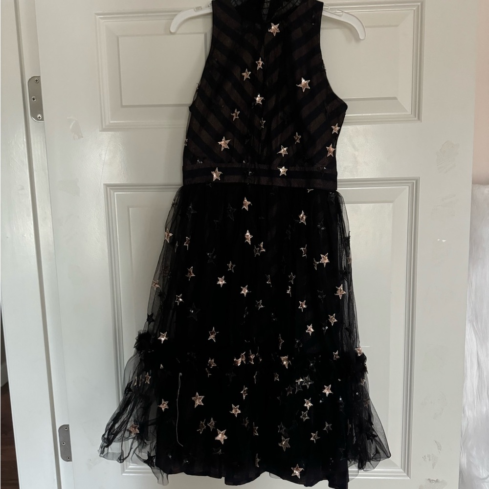Hannah Banana Sequin Star Mesh Halter Dress - Picture 8 of 10